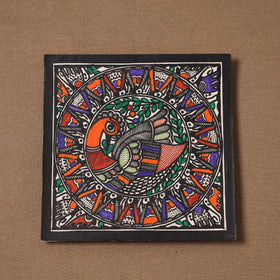 Handpainted madhubani painting by hira devi (6 x 6 in) 136