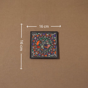 Handpainted madhubani painting by hira devi (6 x 6 in) 136