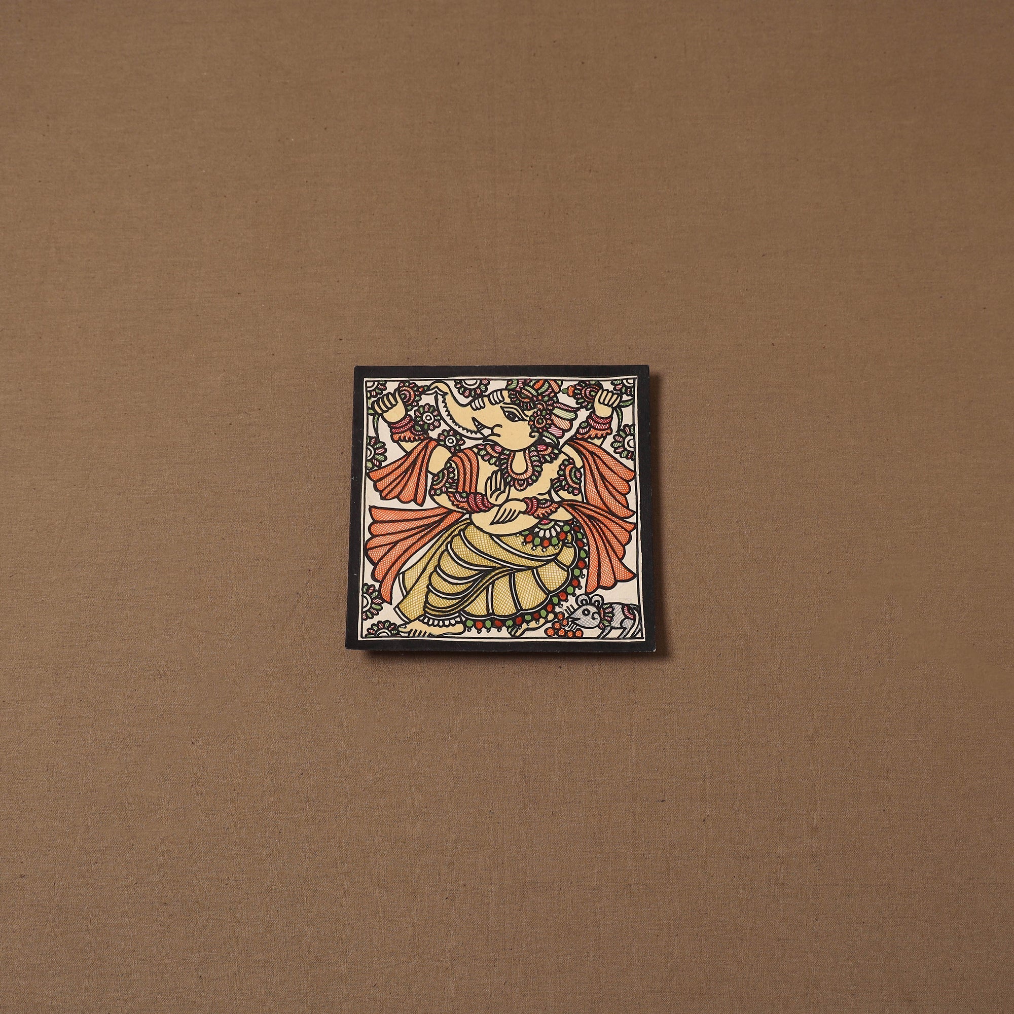 Handpainted madhubani painting by hira devi (6 x 6 in) 141