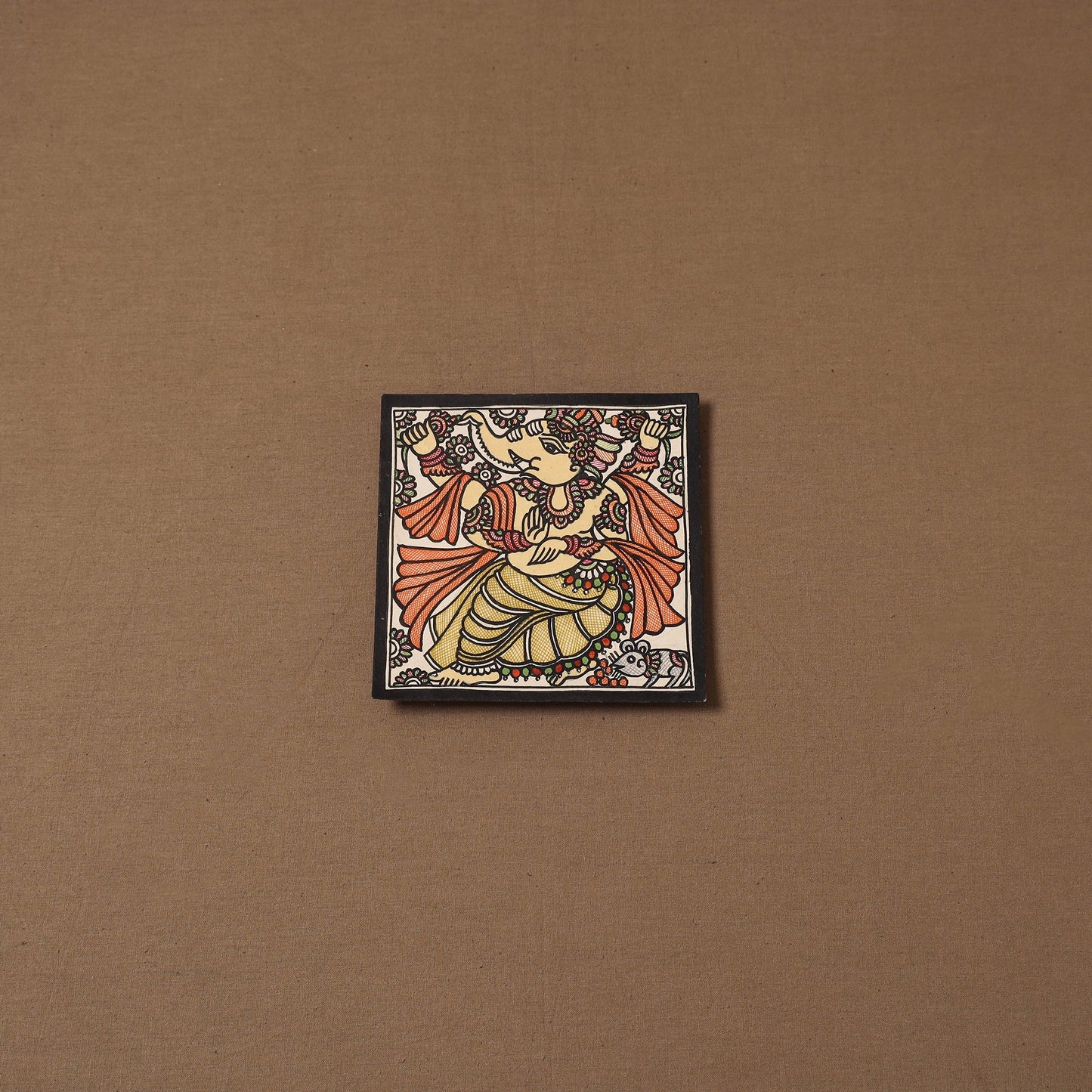 Handpainted madhubani painting by hira devi (6 x 6 in) 141