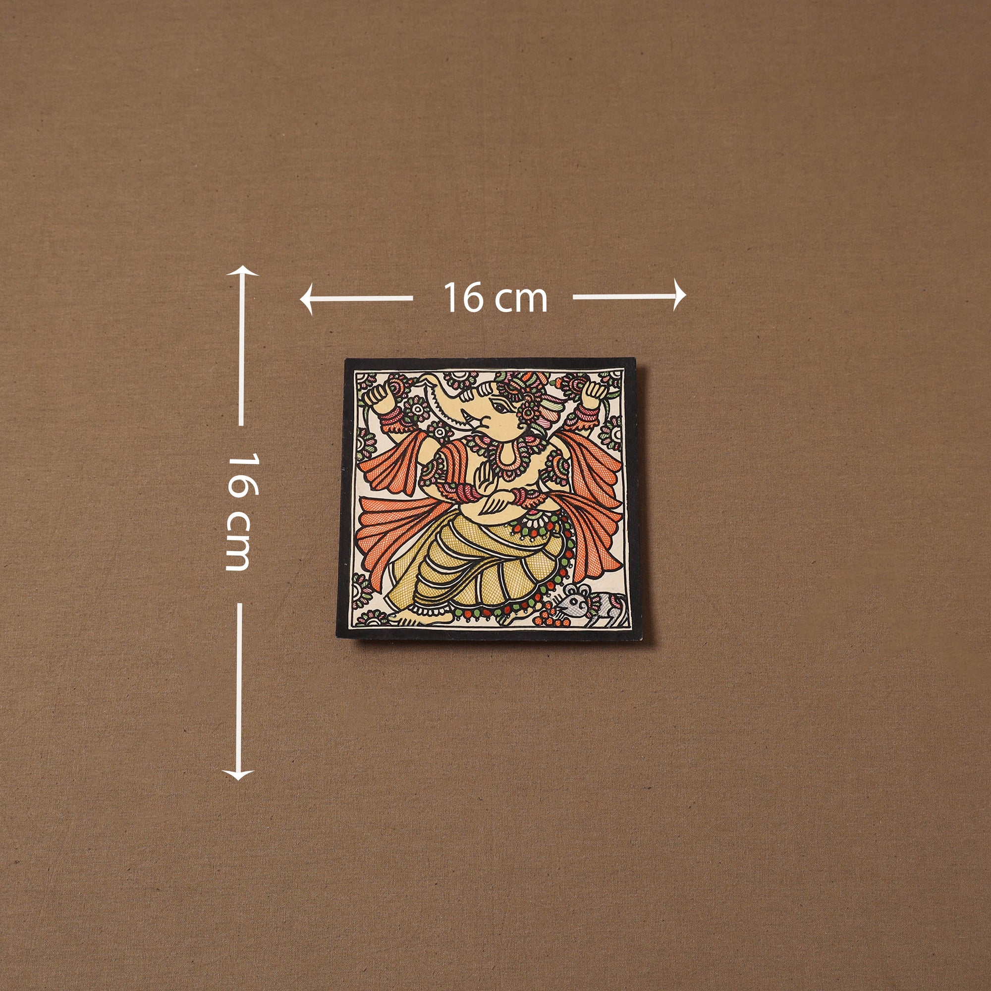 Handpainted madhubani painting by hira devi (6 x 6 in) 141