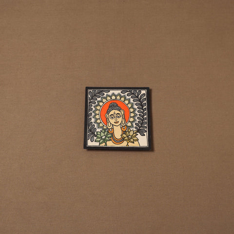 Handpainted madhubani painting by hira devi (6 x 6 in) 142