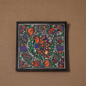 Handpainted madhubani painting by hira devi (6 x 6 in) 143