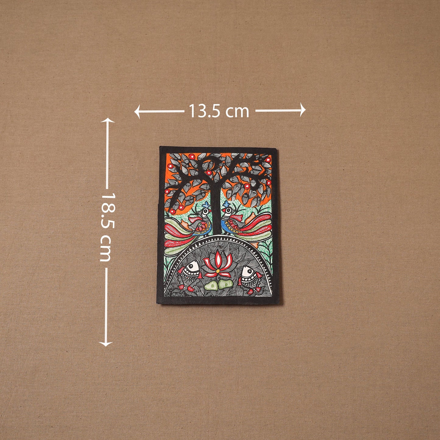 Handpainted madhubani painting by hira devi (7 x 5 in) 150