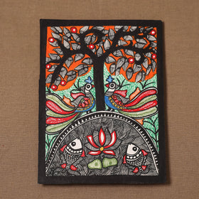 Handpainted madhubani painting by hira devi (7 x 5 in) 150