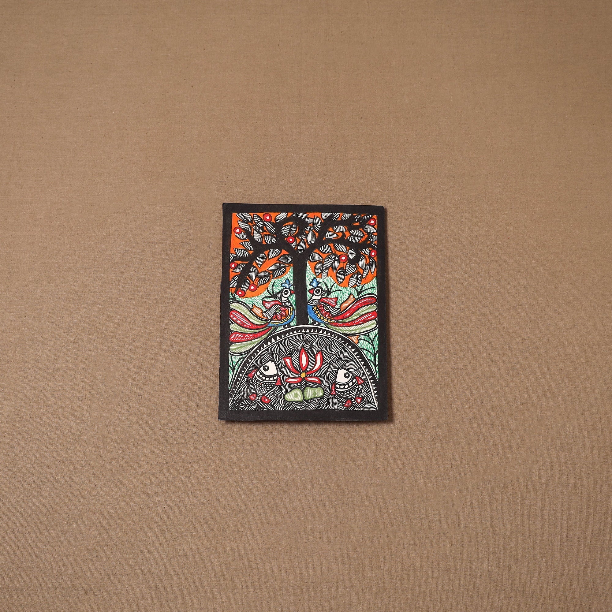 Handpainted madhubani painting by hira devi (7 x 5 in) 150