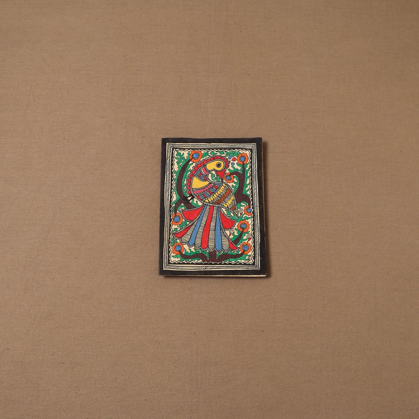 Handpainted madhubani painting by hira devi (7 x 5 in) 188