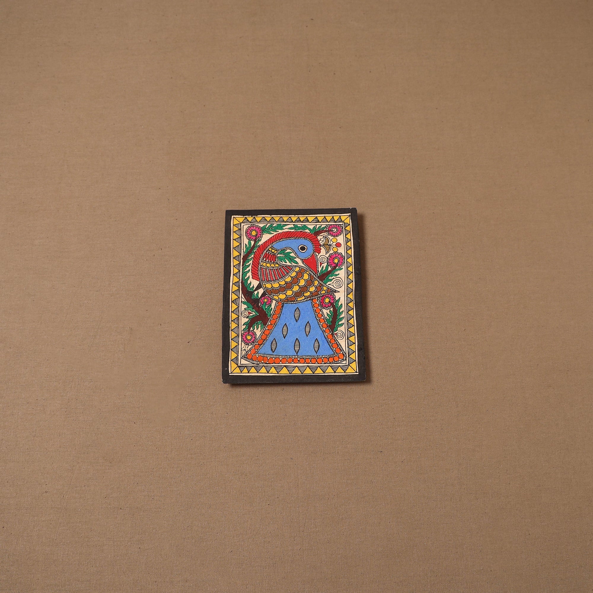 Handpainted madhubani painting by hira devi (7 x 5 in) 190