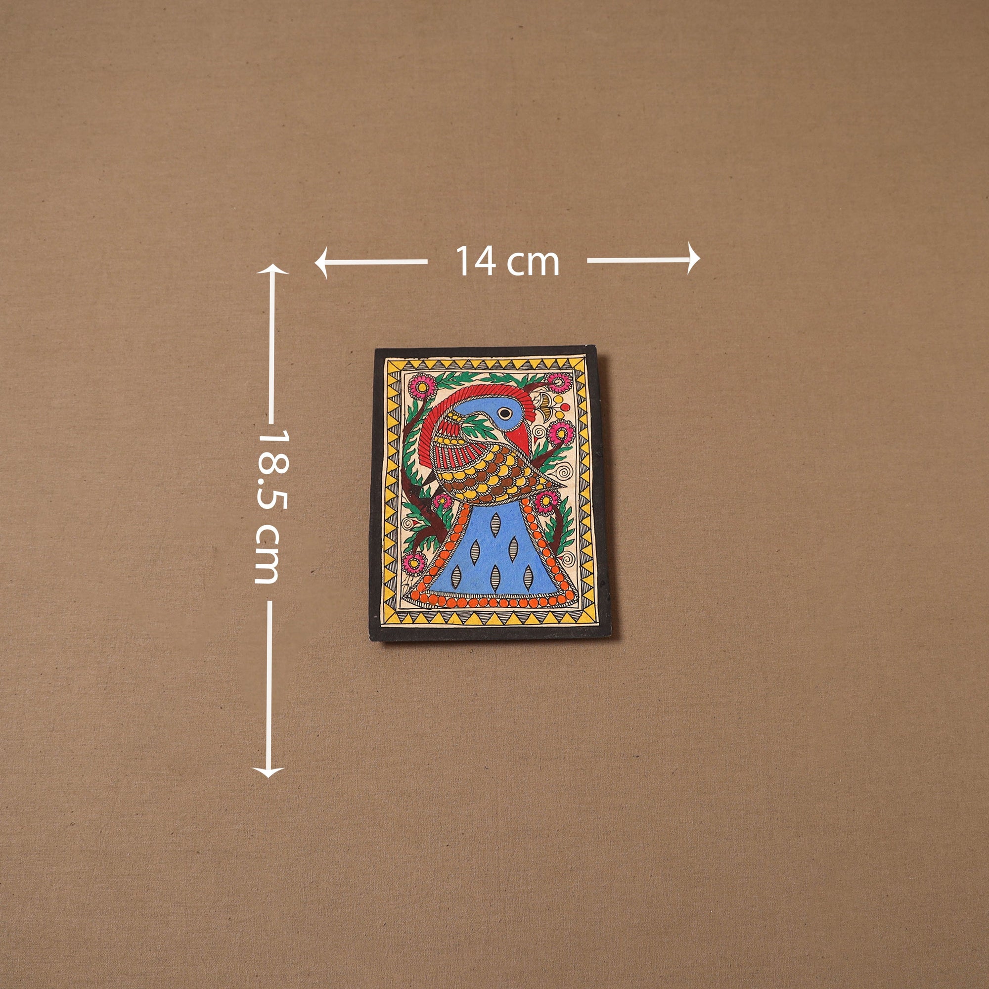 Handpainted madhubani painting by hira devi (7 x 5 in) 190