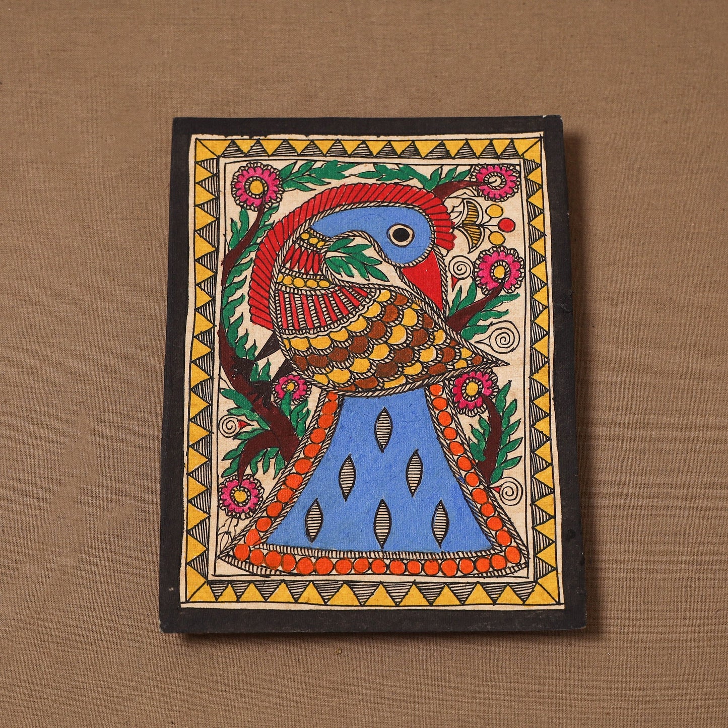 Handpainted madhubani painting by hira devi (7 x 5 in) 190