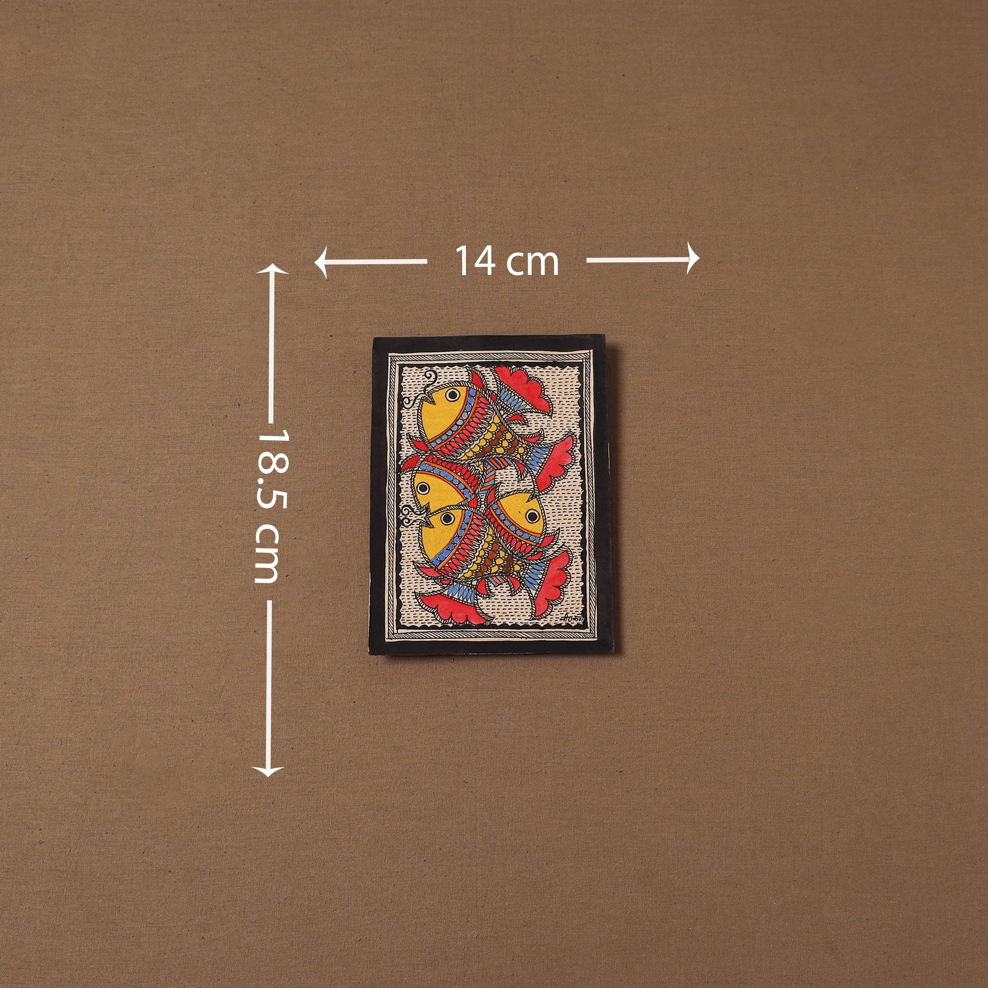 Handpainted madhubani painting by hira devi (7 x 5 in) 192