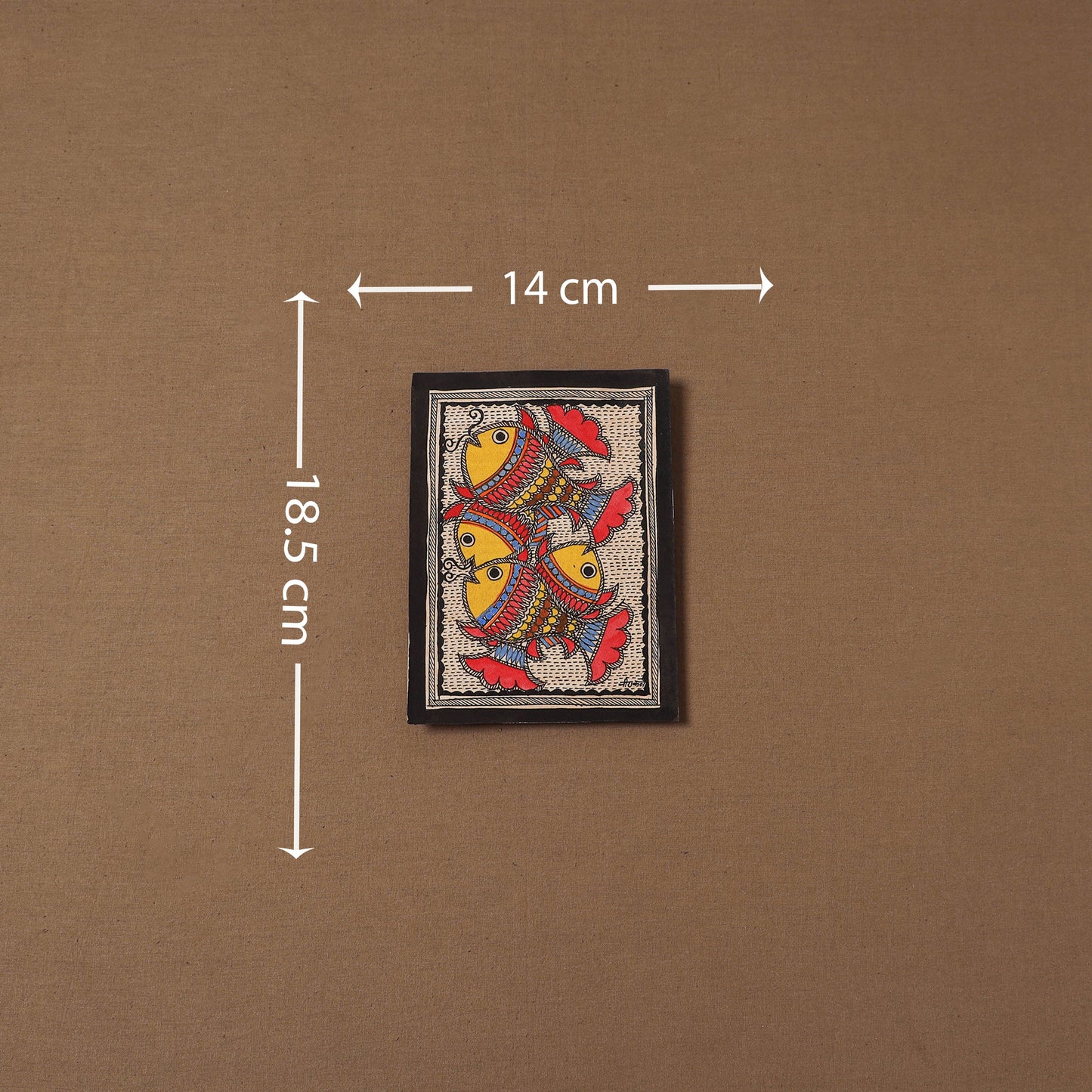 Handpainted madhubani painting by hira devi (7 x 5 in) 192