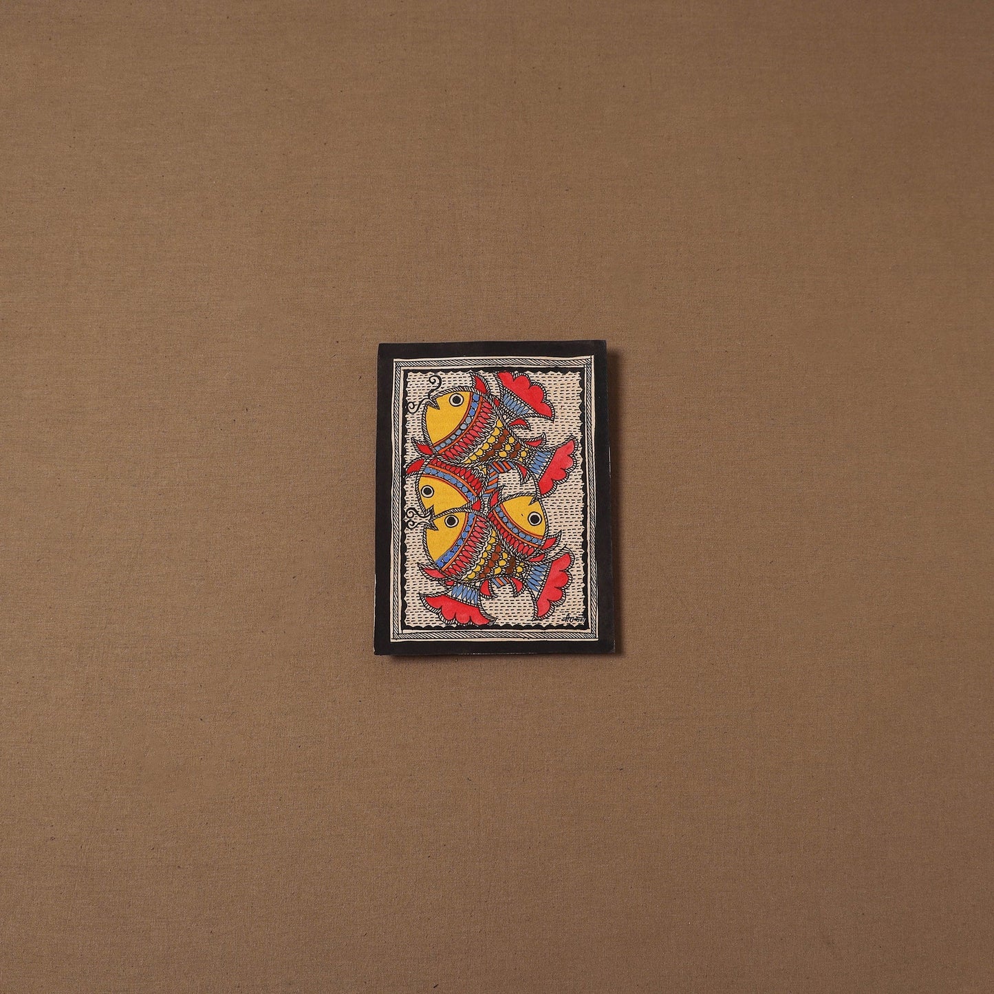 Handpainted madhubani painting by hira devi (7 x 5 in) 192