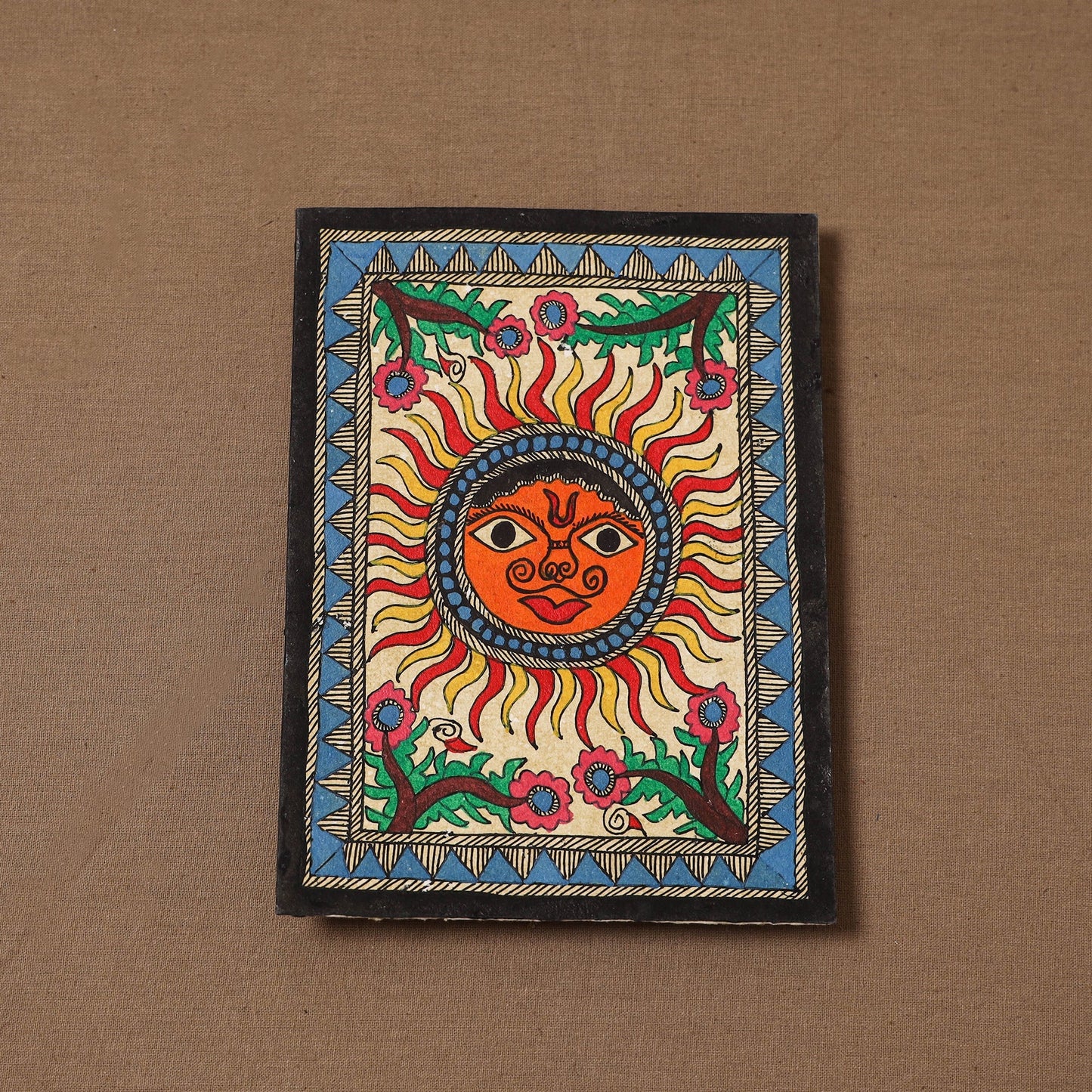 Handpainted madhubani painting by hira devi (7 x 5 in) 193