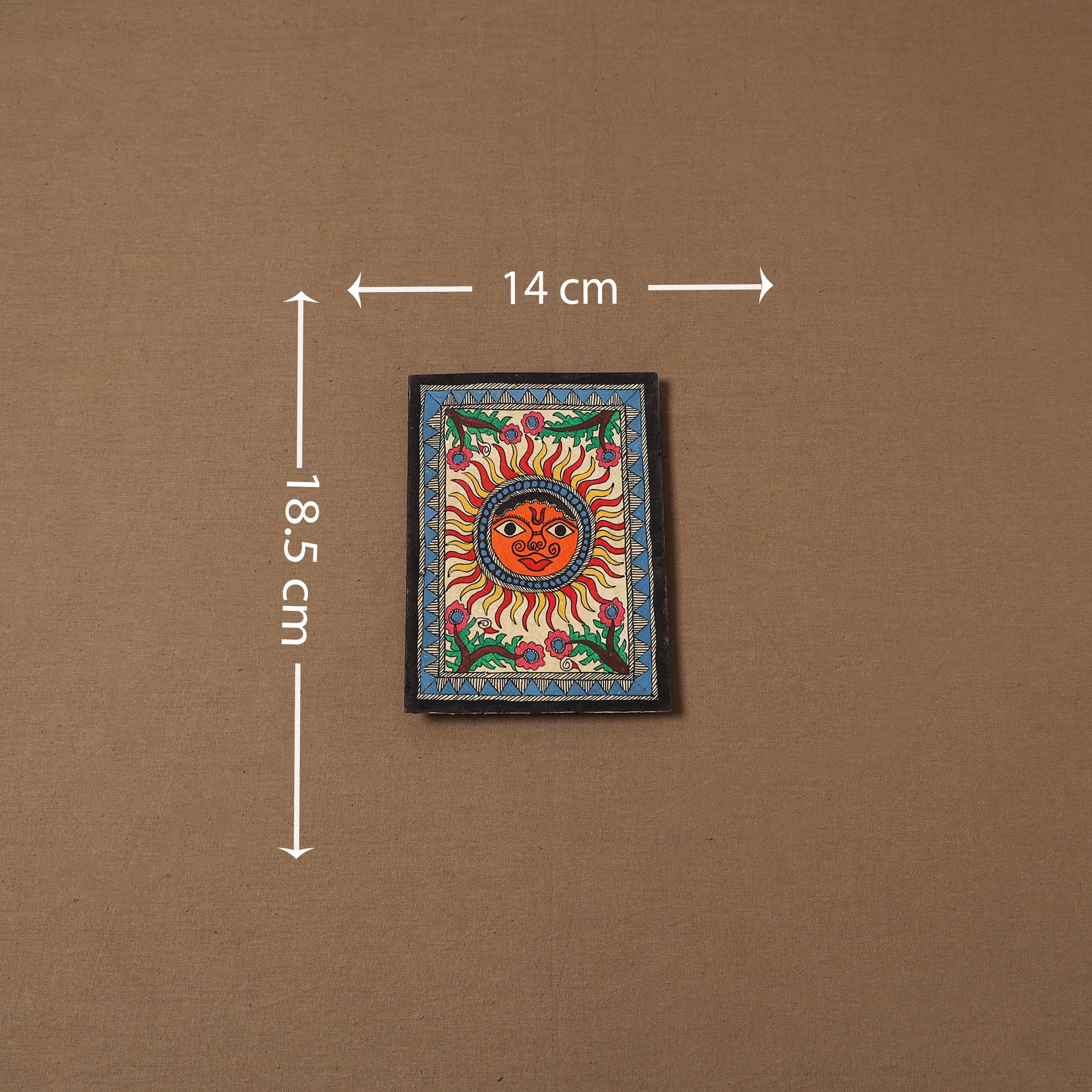 Handpainted madhubani painting by hira devi (7 x 5 in) 193