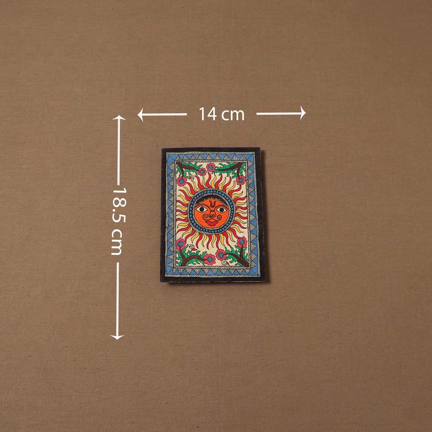 Handpainted madhubani painting by hira devi (7 x 5 in) 193