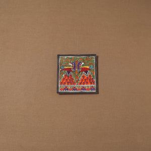 Handpainted madhubani painting by hira devi (7 x 7 in) 159
