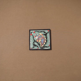 Handpainted madhubani painting by hira devi (7 x 7 in) 166