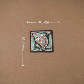 Handpainted madhubani painting by hira devi (7 x 7 in) 166