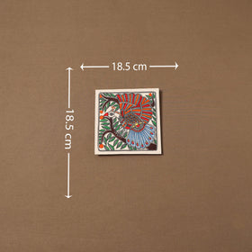 Handpainted madhubani painting by hira devi (7 x 7 in) 167