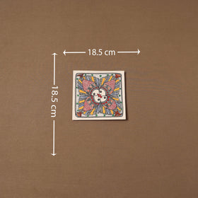 Handpainted madhubani painting by hira devi (7 x 7 in) 170