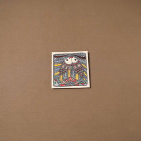 Handpainted madhubani painting by hira devi (7 x 7 in) 171