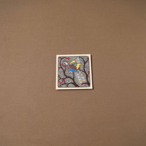 Handpainted madhubani painting by hira devi (7 x 7 in) 175