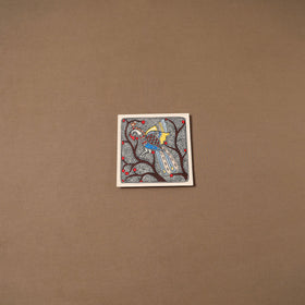 Handpainted madhubani painting by hira devi (7 x 7 in) 175