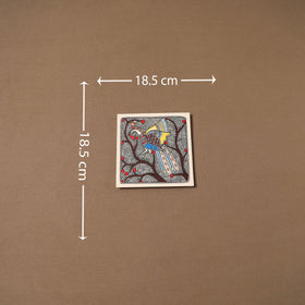 Handpainted madhubani painting by hira devi (7 x 7 in) 175