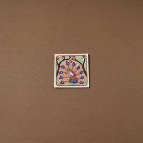 Handpainted madhubani painting by hira devi (7 x 7 in) 176