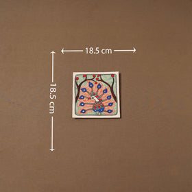 Handpainted madhubani painting by hira devi (7 x 7 in) 176