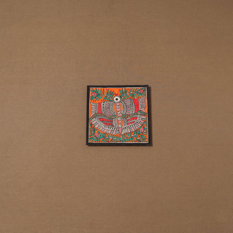 Handpainted madhubani painting by hira devi (7 x 7 in) 178