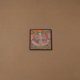 Handpainted madhubani painting by hira devi (7 x 7 in) 178