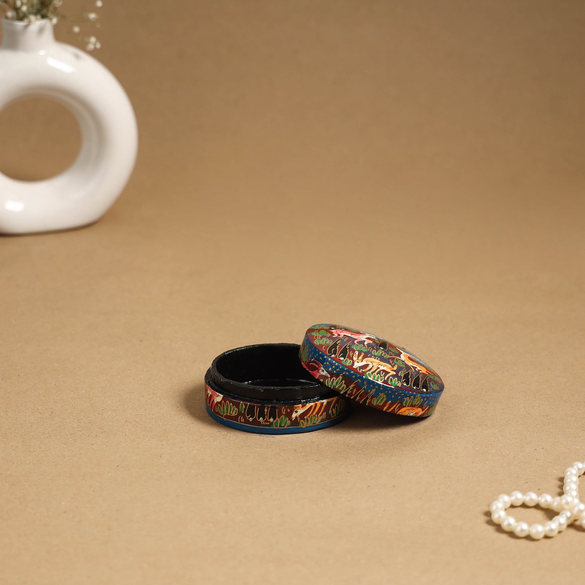 Multicolor - handpainted paper mache multipurpose box 06