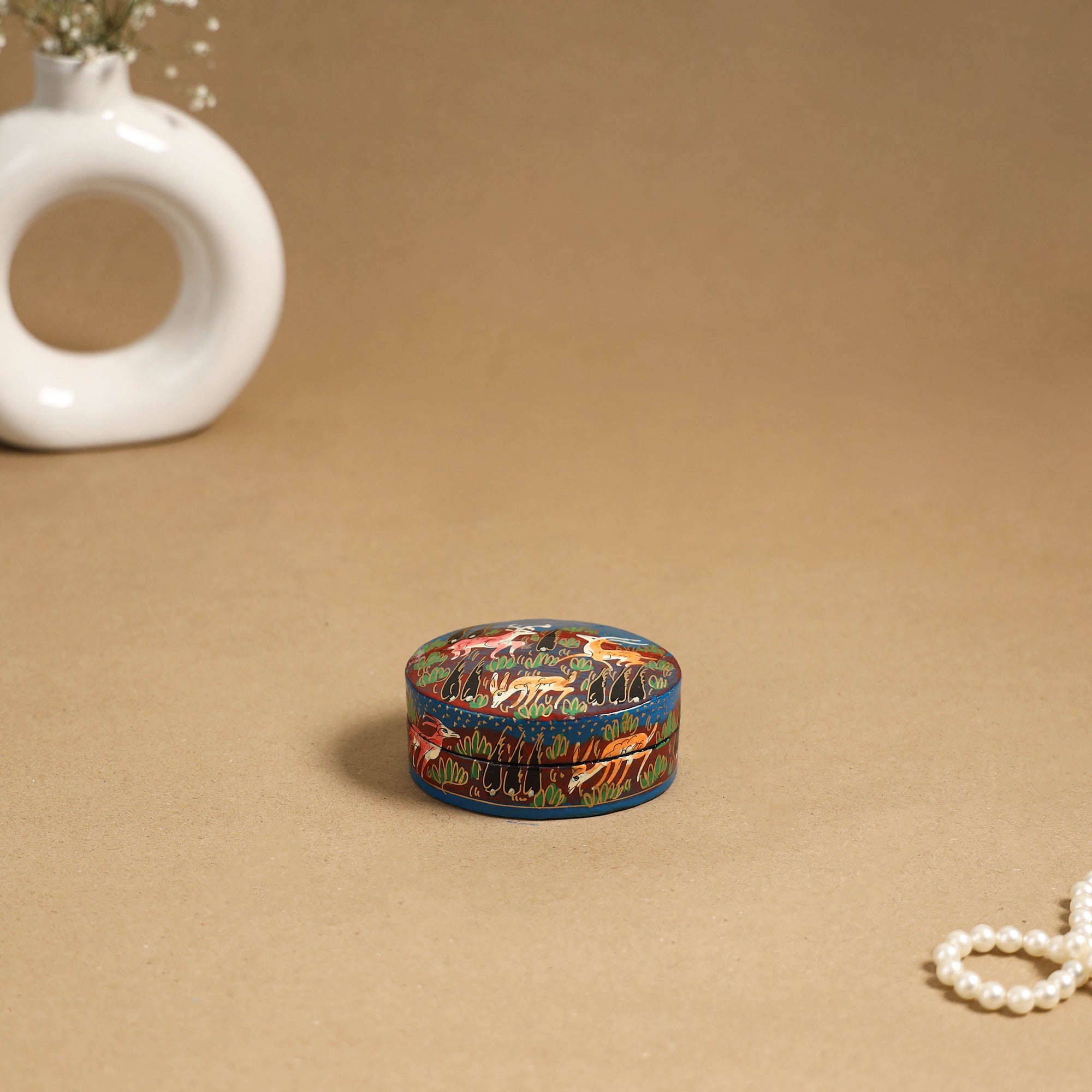 Multicolor - handpainted paper mache multipurpose box 06