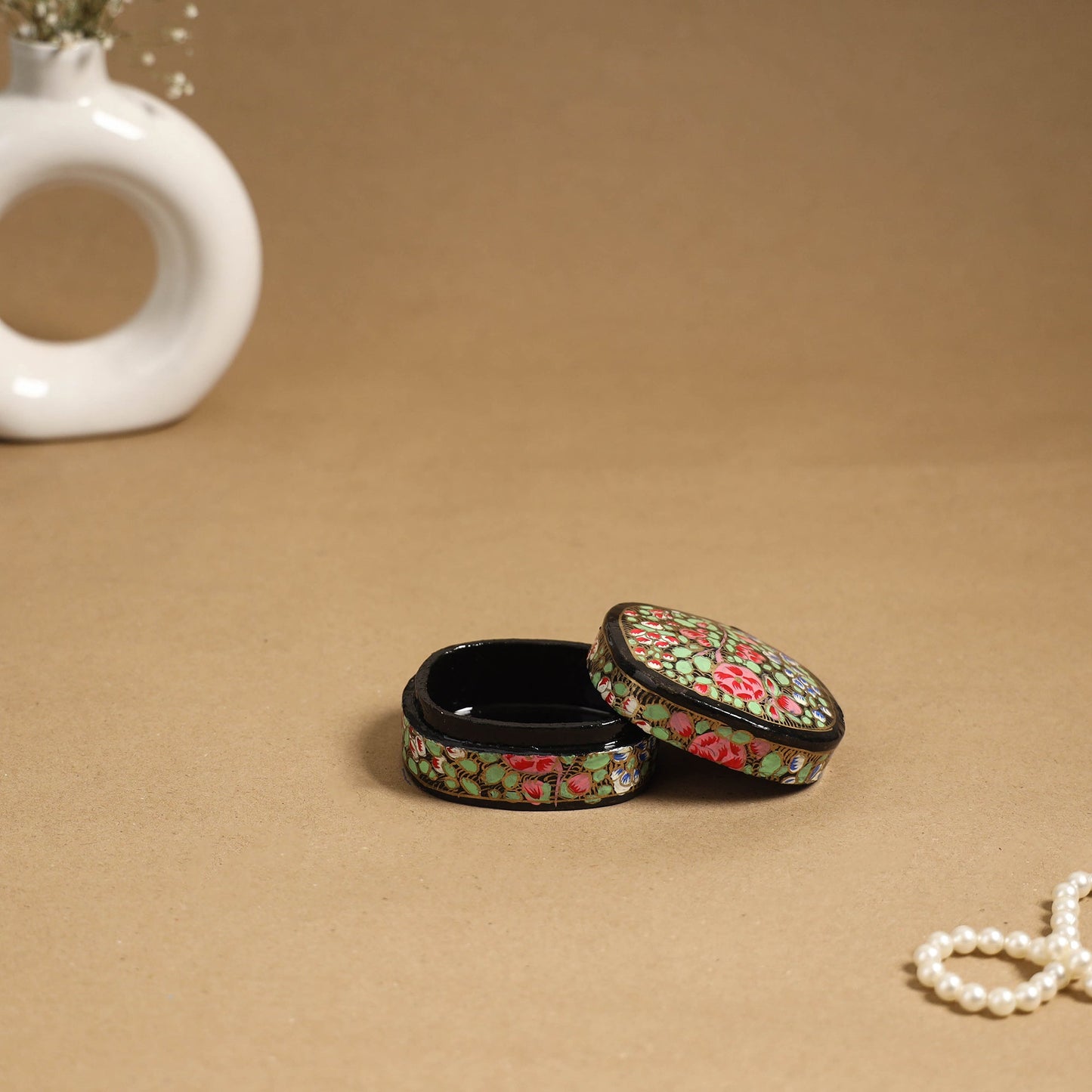 Multicolor - handpainted paper mache multipurpose box 08