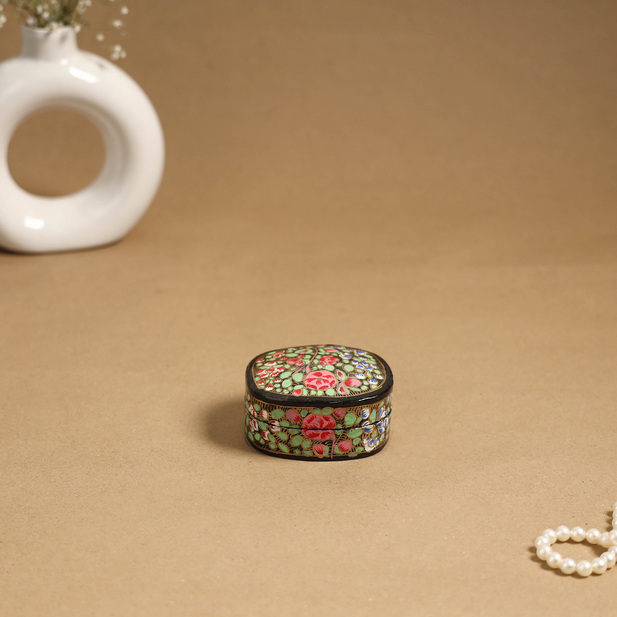 Multicolor - handpainted paper mache multipurpose box 08