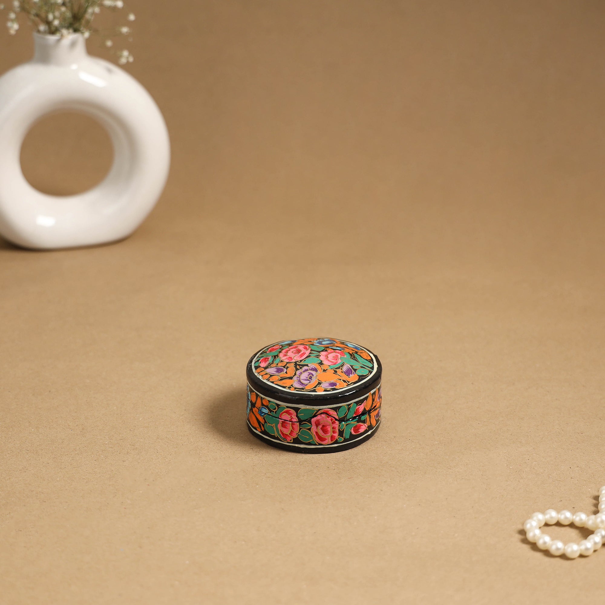 Multicolor - handpainted paper mache multipurpose box 10