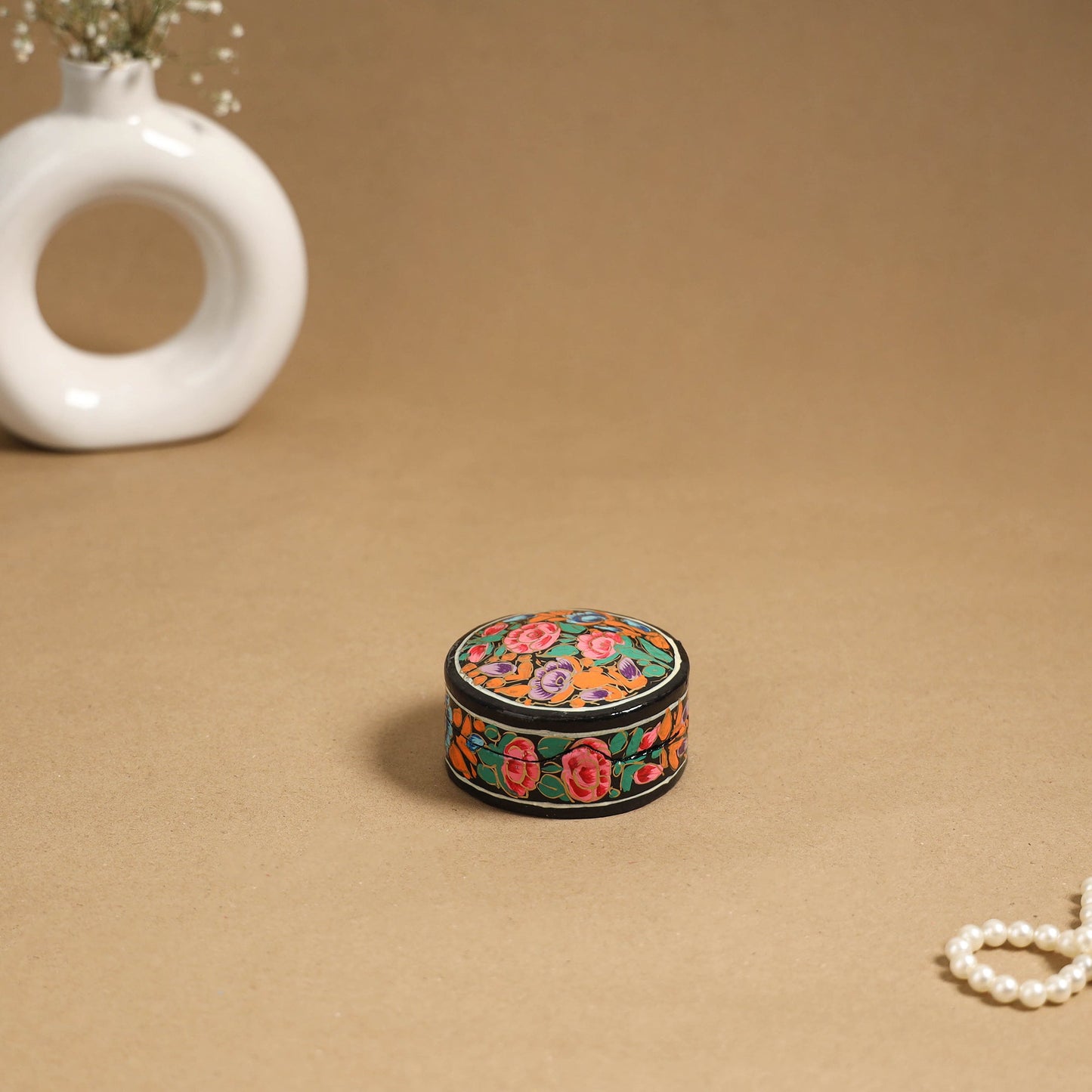 Multicolor - handpainted paper mache multipurpose box 10