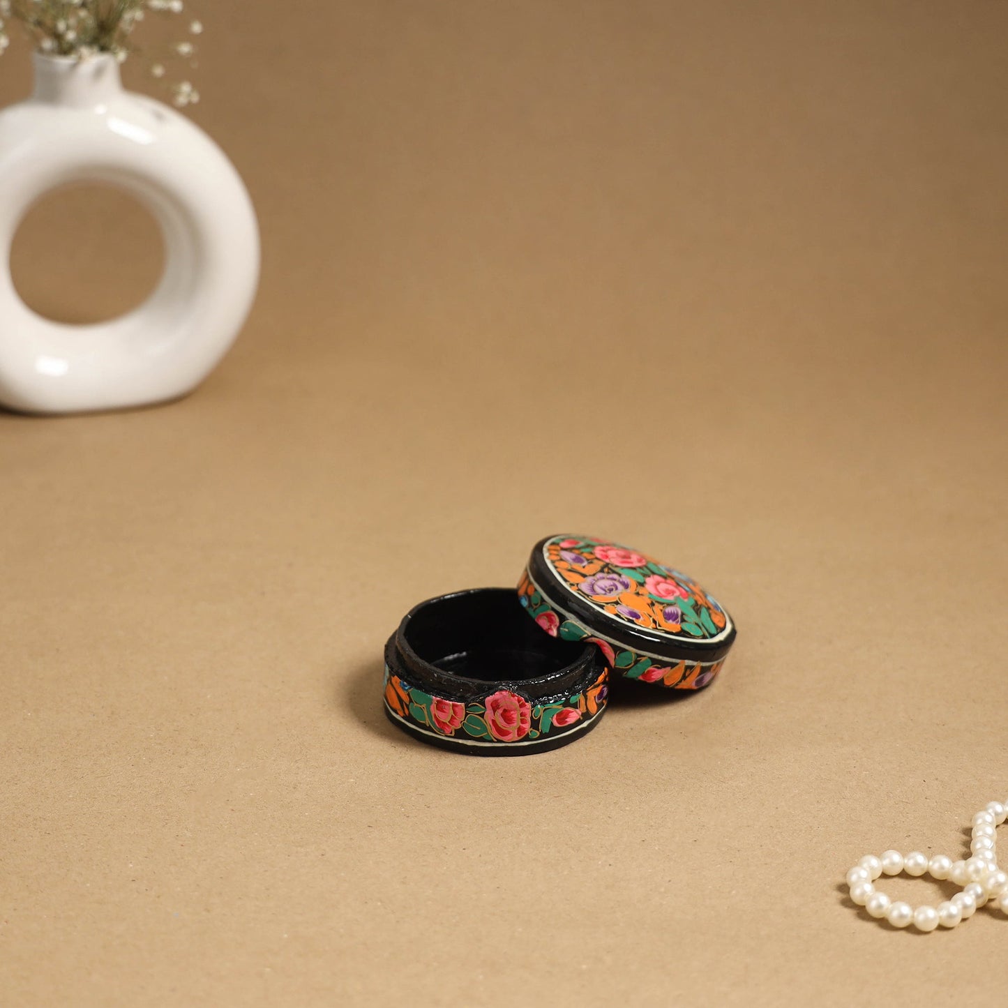 Multicolor - handpainted paper mache multipurpose box 10