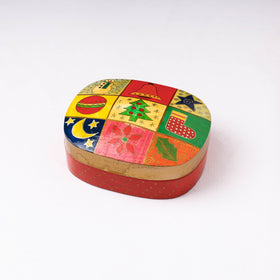 Handpainted Paper Mache Multicolor Multipurpose Box 