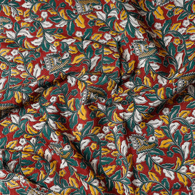 Buy Handpainted Srikalahasti Kalamkari Pen Work Chanderi Silk Precut Fabric Online l iTokri.com