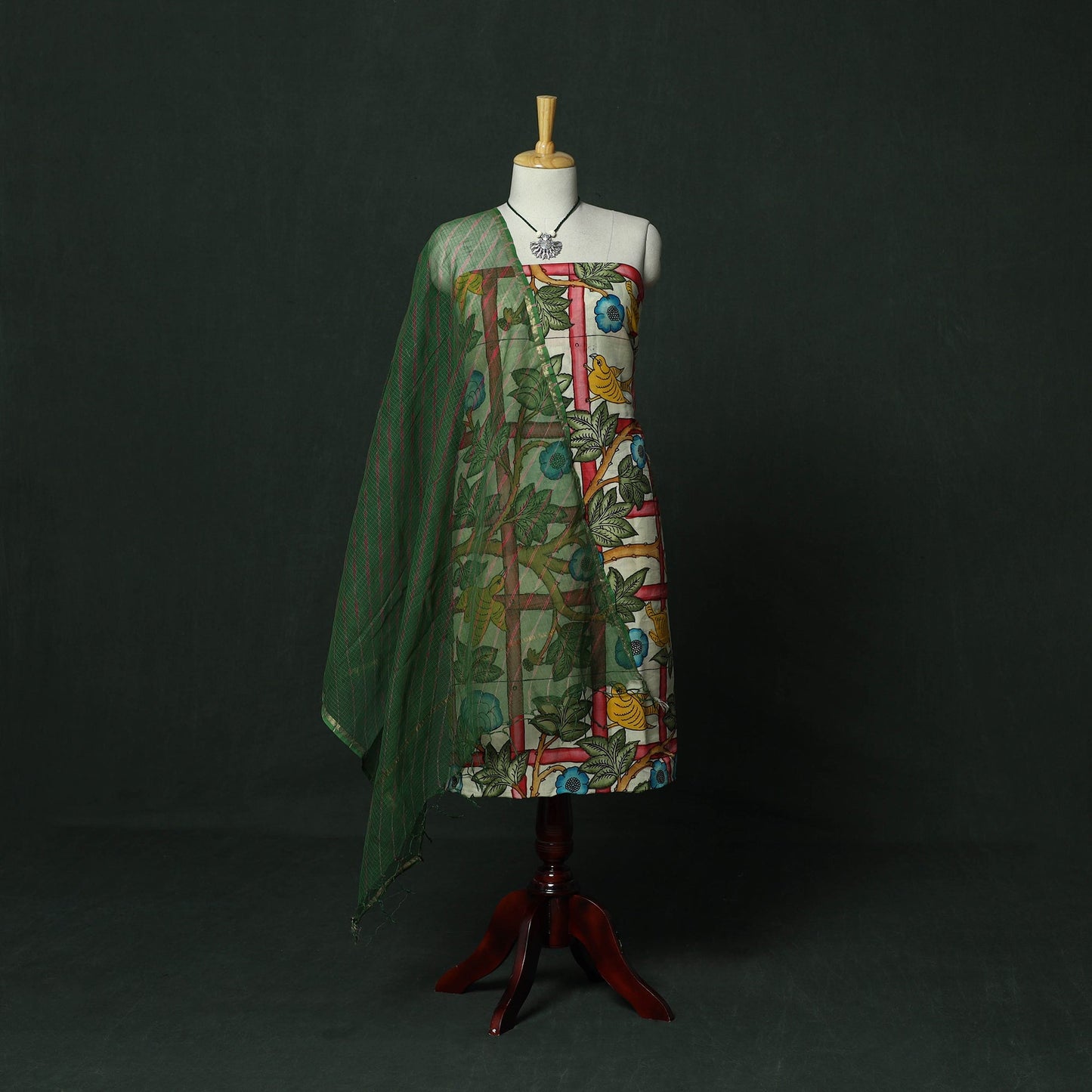 Handpainted srikalahasti pen kalamkari silk cotton 2pc