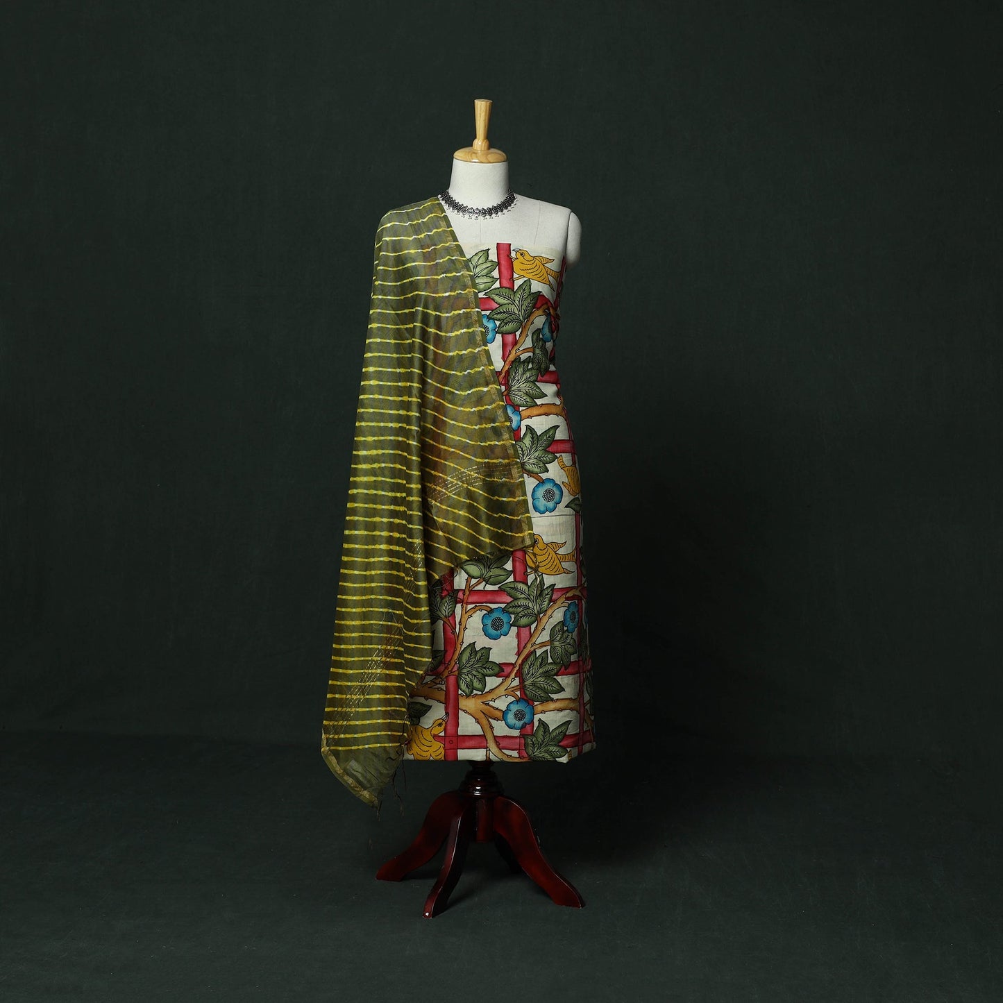 Handpainted srikalahasti pen kalamkari silk cotton 2pc