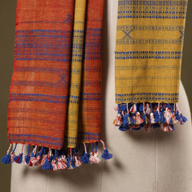 Multicolor - handwoven kala cotton kutch bhujodi stole 18