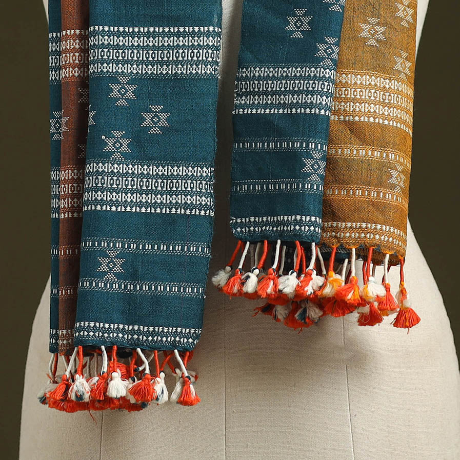 Multicolor - handwoven merino wool kutch bhujodi stole 25