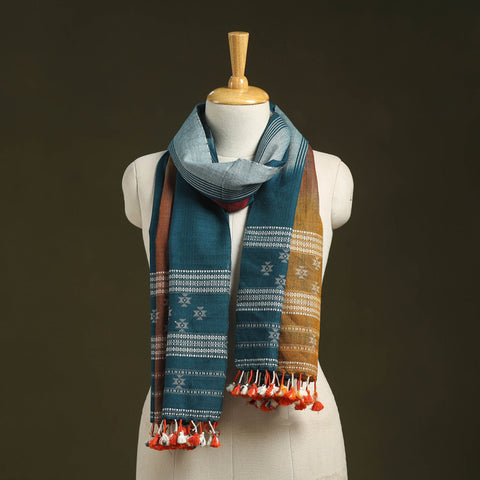 Multicolor - handwoven merino wool kutch bhujodi stole 25