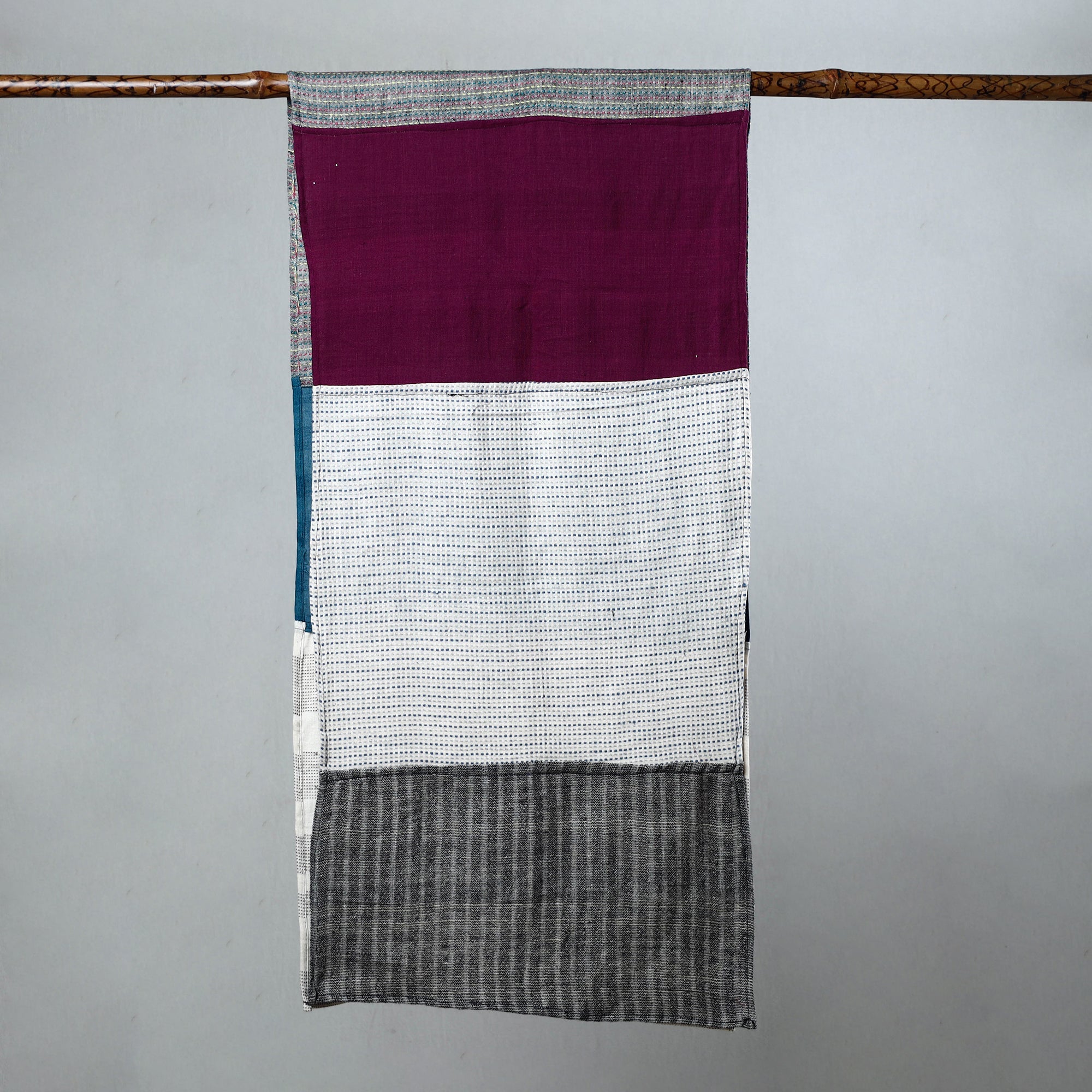 Buy Handwoven Organic Kala Cotton Tukdi Kaam Stole Online at iTokri.com