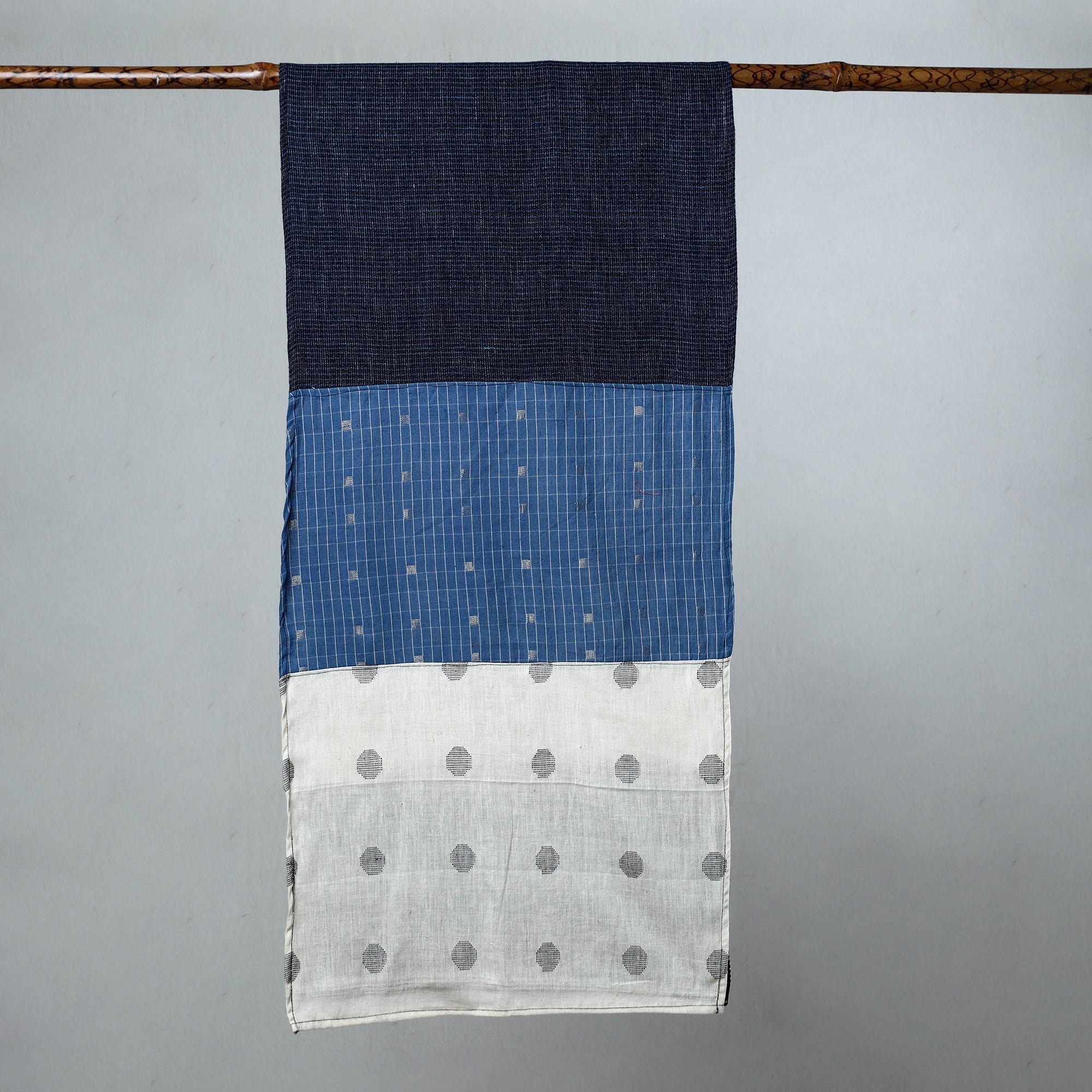  Handwoven Organic Kala Cotton Tukdi Kaam Stole 