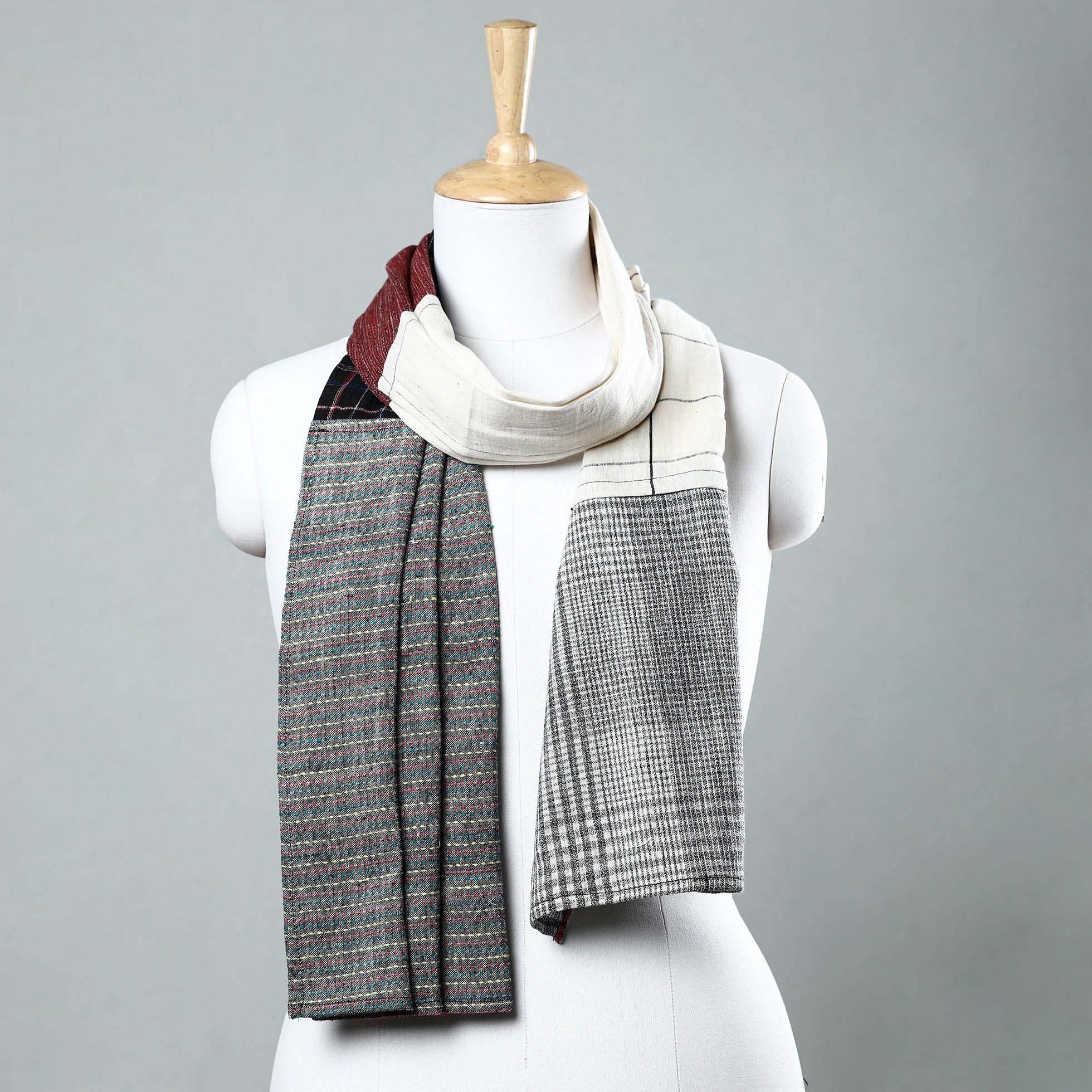  Handwoven Organic Kala Cotton Tukdi Kaam Stole 